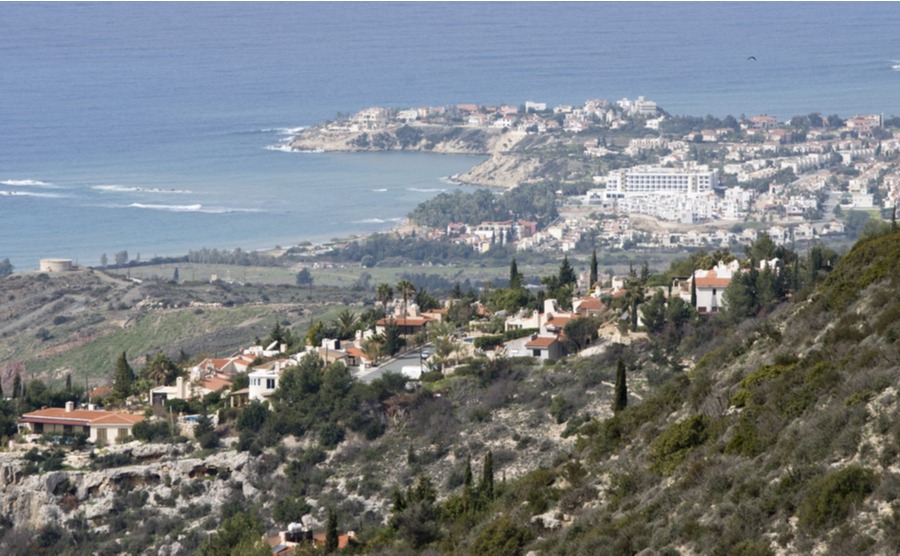 Peyia offers beautiful views down to the sea.