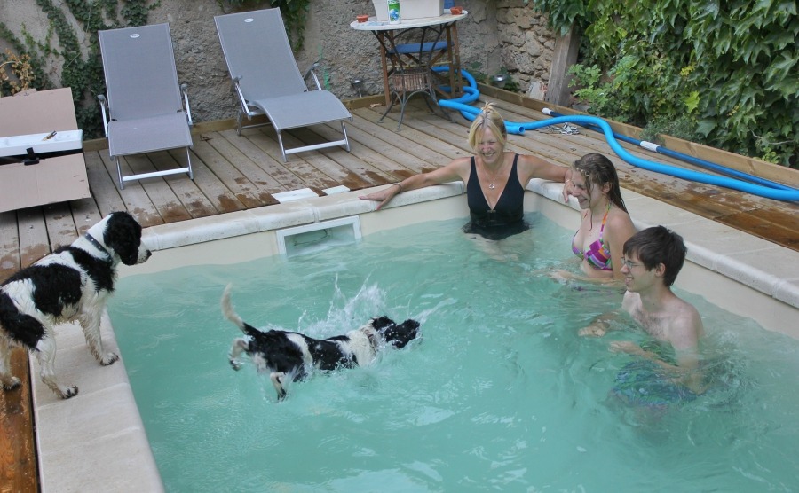 Our 'coque' swimming pool in the Languedoc-Roussillon.