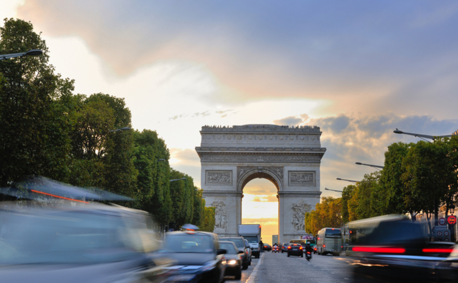 cars driving in Paris