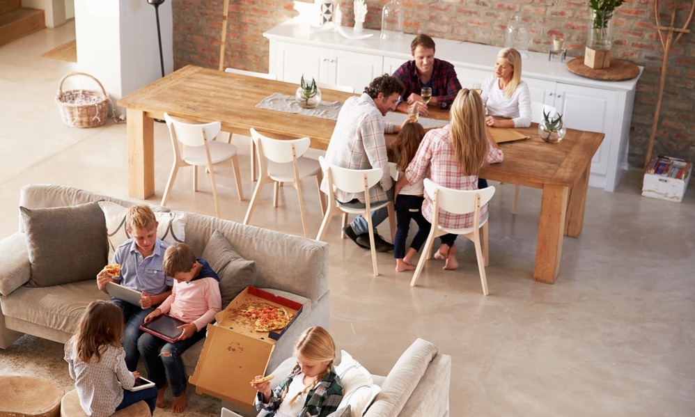 France - Families enjoying their time together at home