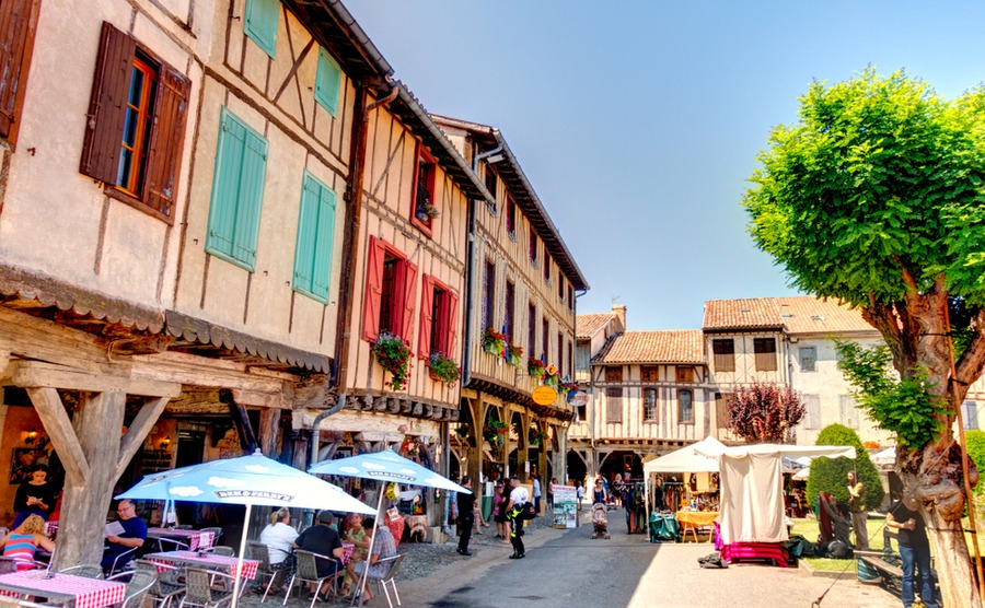 The square of the bastide town of Mirepoix.