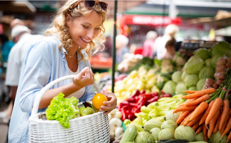 The market is the hub of French village life.