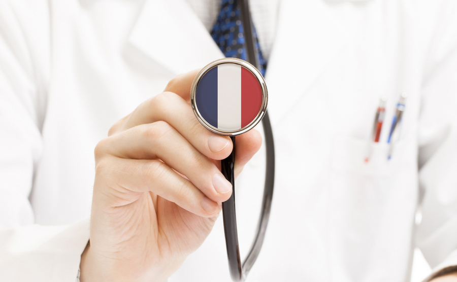 doctor with a France symbol