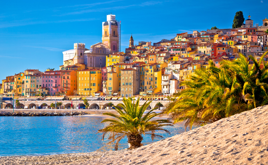 The famous resort town of Menton.