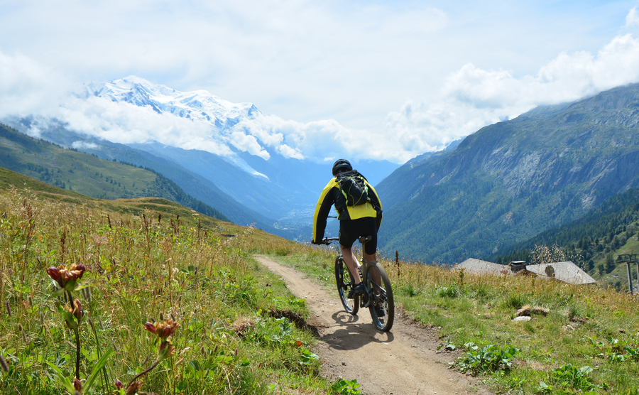 Cycling in France, near Chamonix