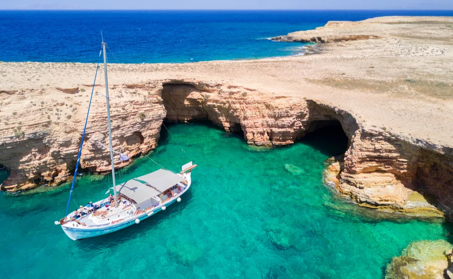 Take a boat and explore Koufonisia's many caves and coves.