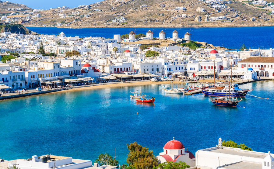 Mykonos combines a bustling nightlife with beautiful beaches and almost year-round sun.