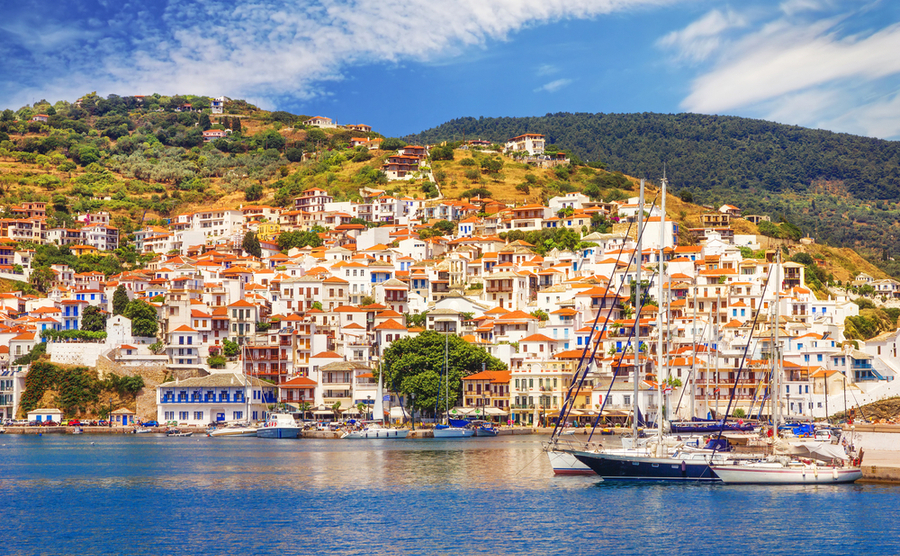 Ready to decide where to buy in Greece? Skopelos is relatively unspoilt, despite being made famous by Mamma Mia!