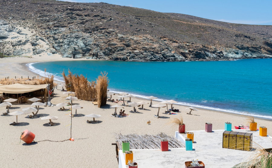 Kolympithra beach in Tinos island, Greece