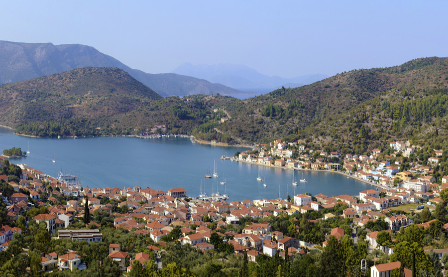Vathi is the capital of Ithaca and has a great setting right on the coast | Where to buy property in Kefalonia.