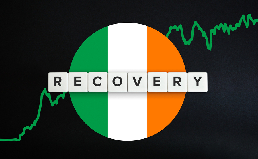 Irish flag with 'recovery' written across it