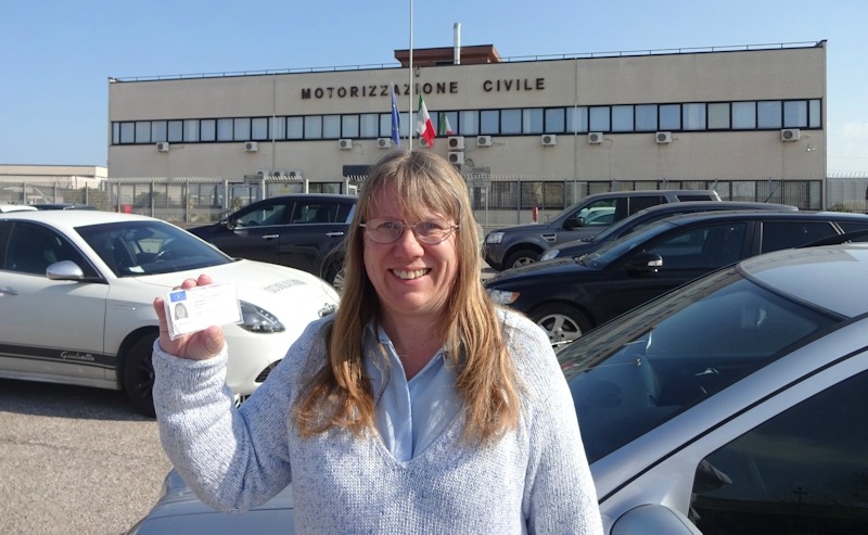 Here I am with my new Italian driving licence! Where I'm going to start driving like an Italian remains to be seen...