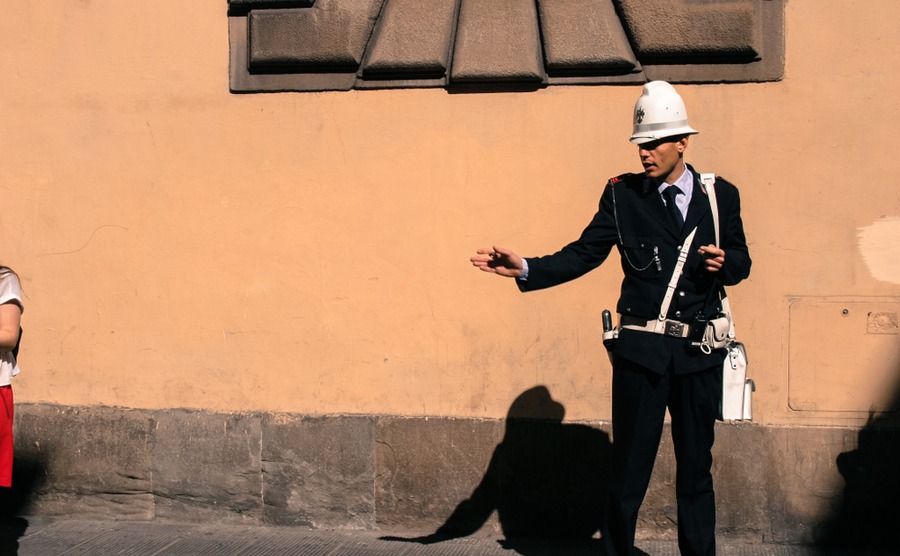 A policeman will check your residence in Italy