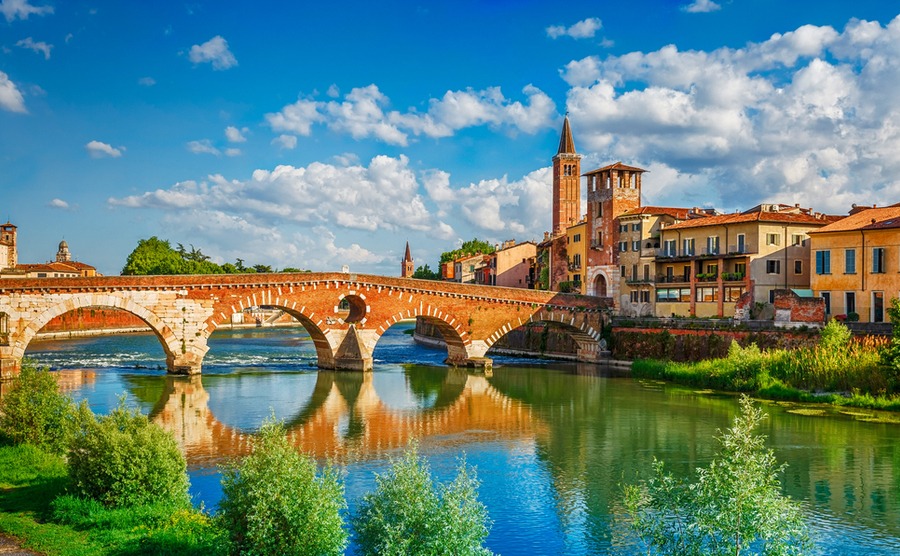 The beautiful city of Verona, in the Veneto.