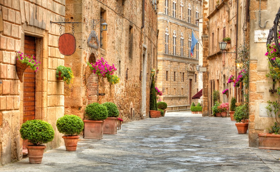 The historic streets of Pienza.