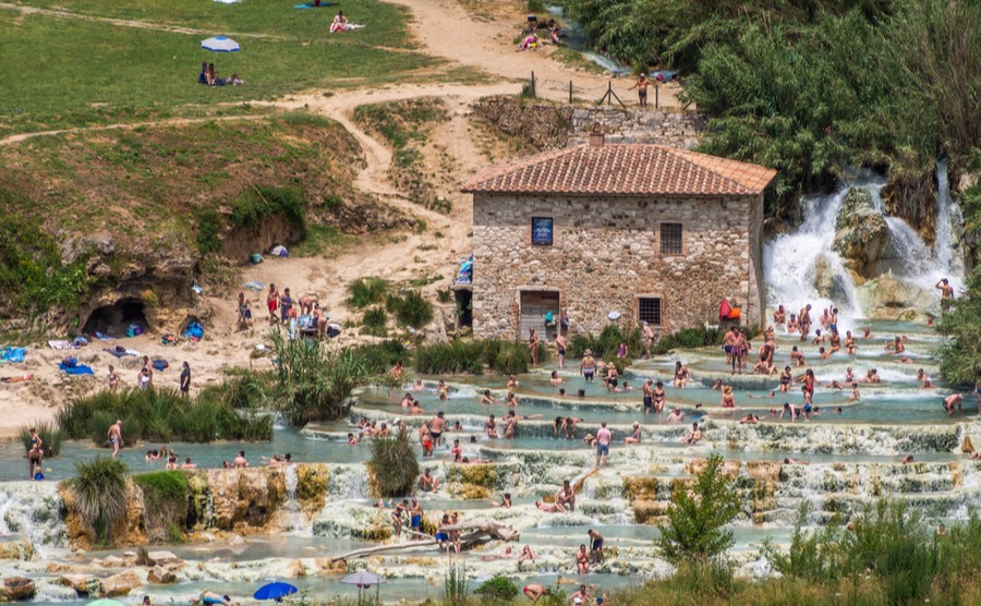 Hot springs in Saturnia offer a healthy lifestyle in Tuscany