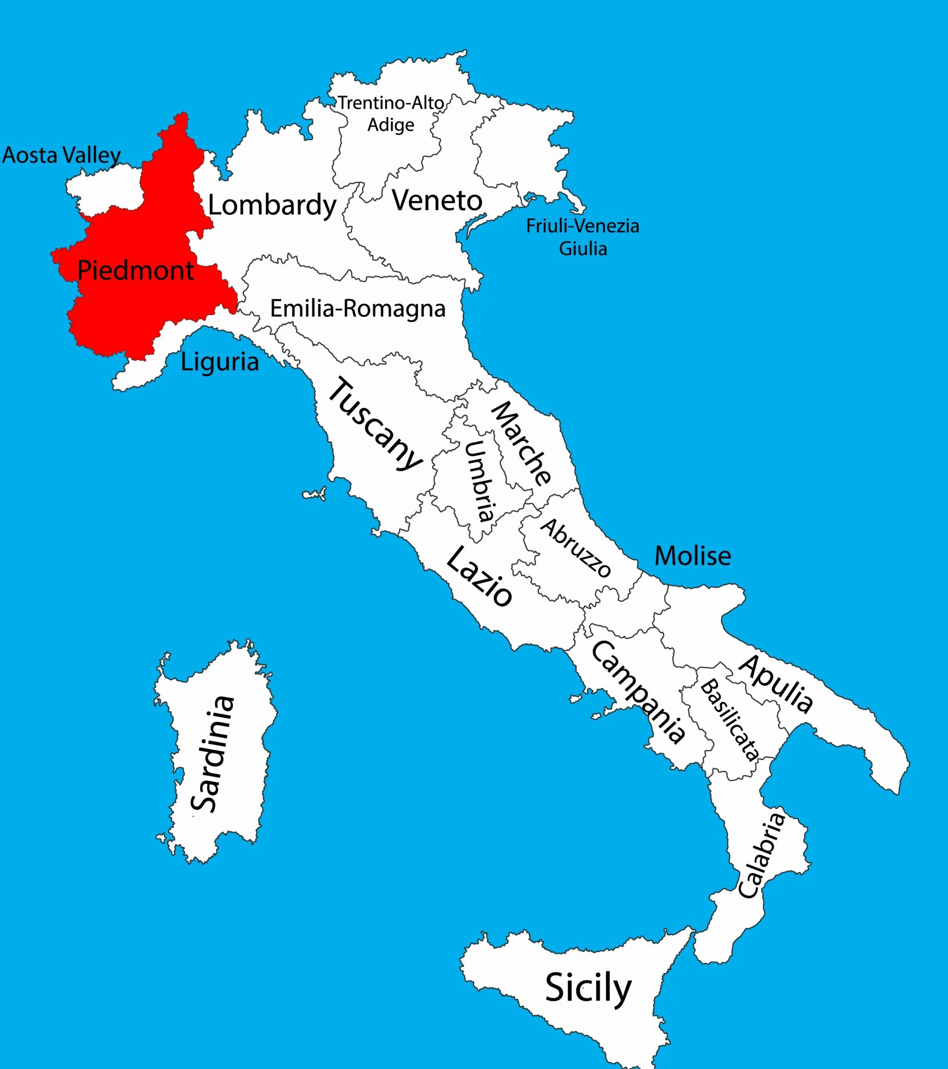 Cartina Piemonte