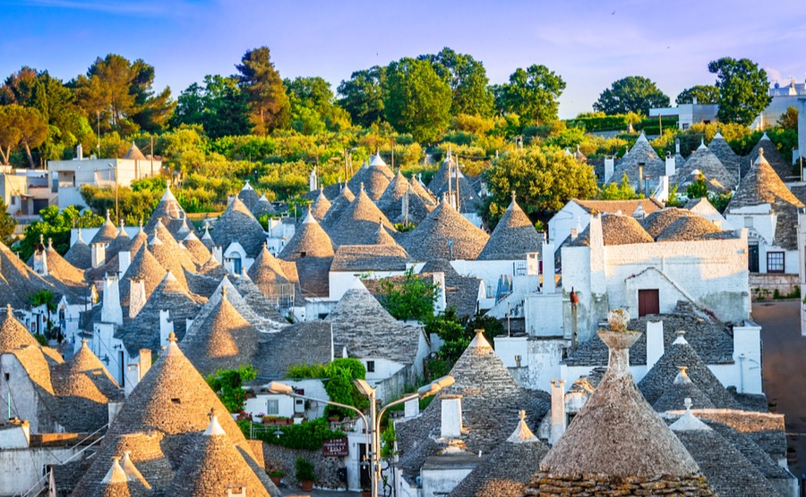 Alberobello is known for its beautiful trulli homes, an icon of Apulia.