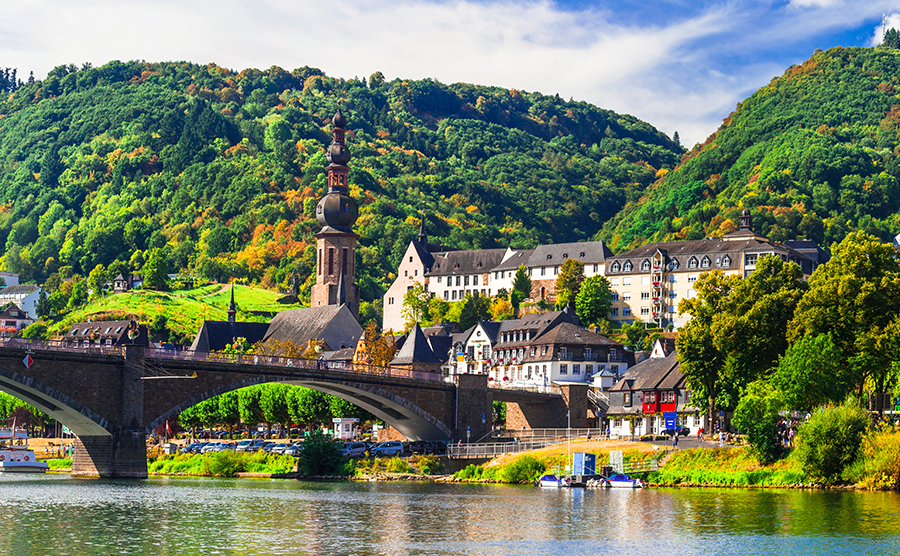 Landmarks of Germany - medieval Cochem town, Rhine river cruises
