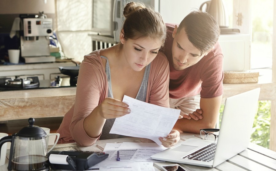 Young couple planning a move abroad