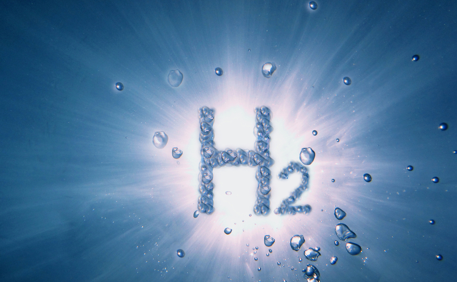 "H2" with blue background