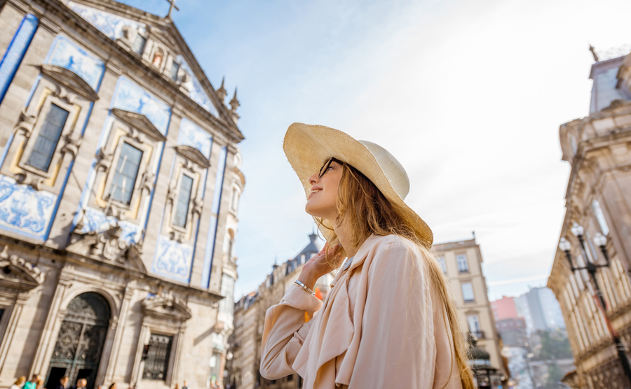 woman smiling in Portugal