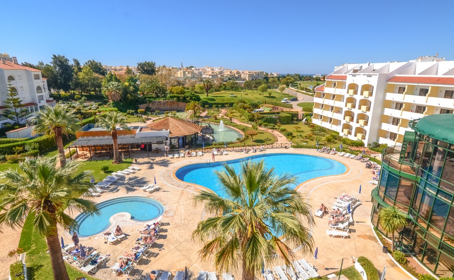 Albufeira, Algarve/Portugal - 7th April 2017: A view at Ondamar Hotel area in Albufeira