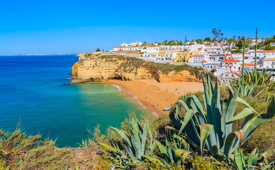 Carvoeiro beach, in the central Algarve