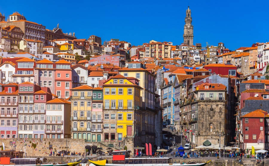 Colourful houses in Porto