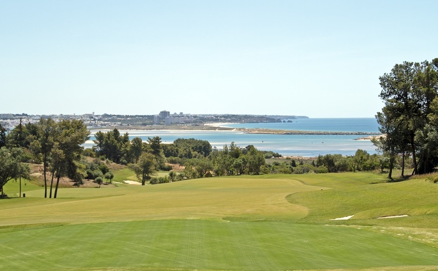 Landcape from a golf course and the atlantic ocean in Portugal