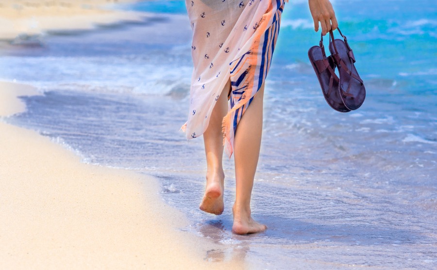 lady on the beach at Comporta, Portugal