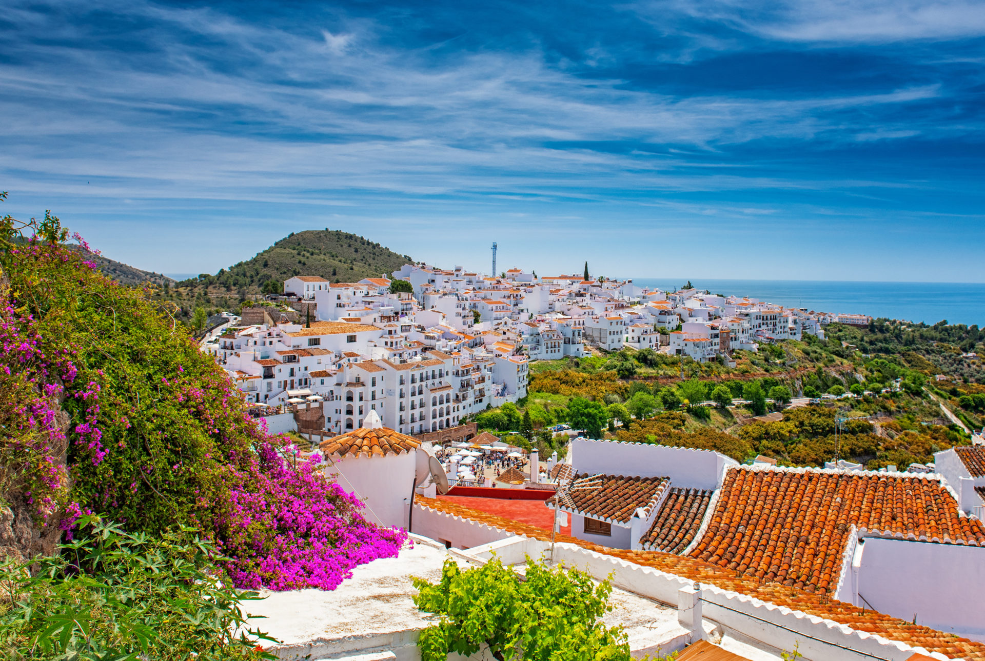 Gleaming in the sunshine, houses in Frigiliana, Spain