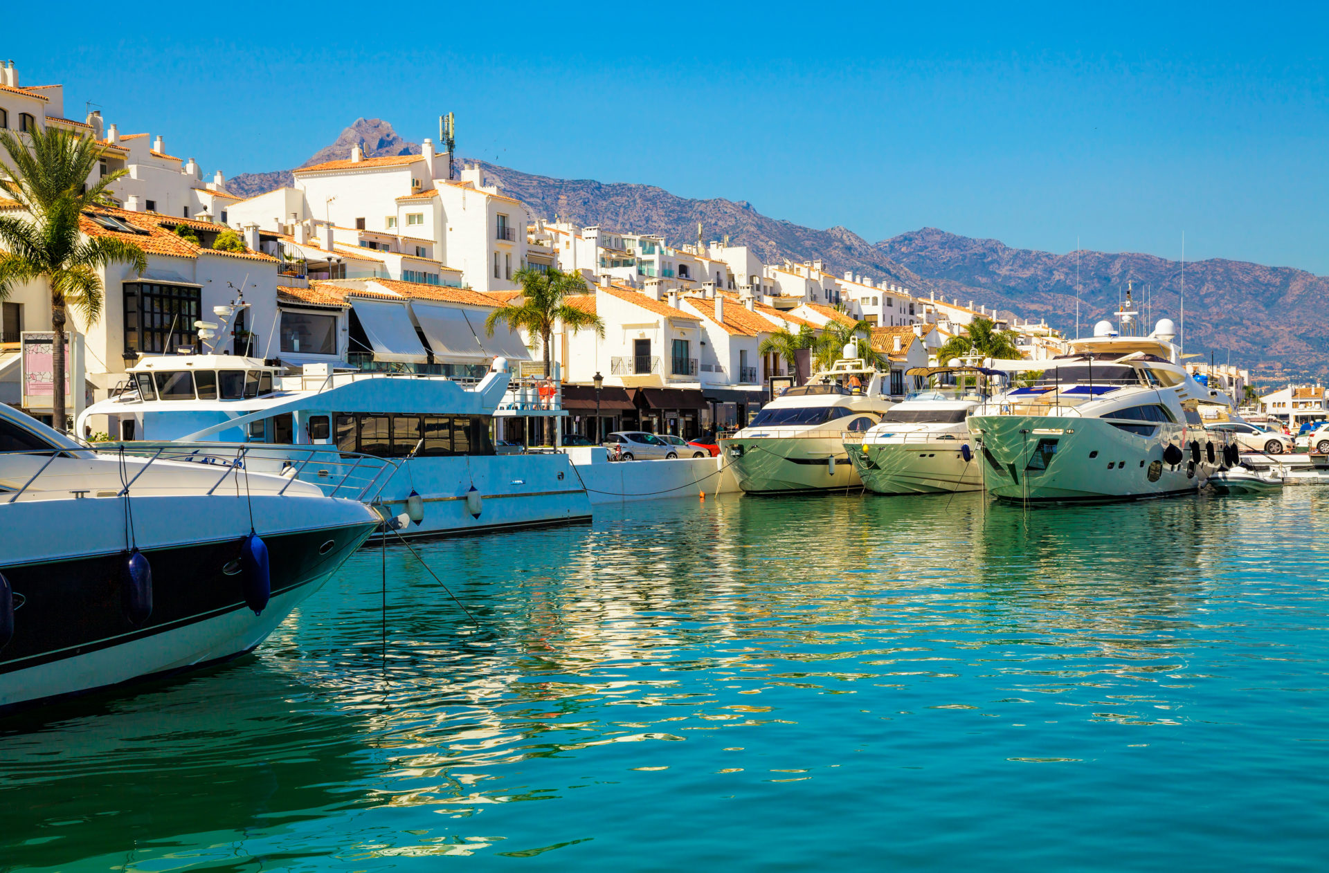 Luxury yachts in Puerto Banus Marina, Marbella, Spain