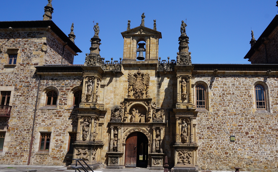 Oñati university, old-fashioned building facade. 