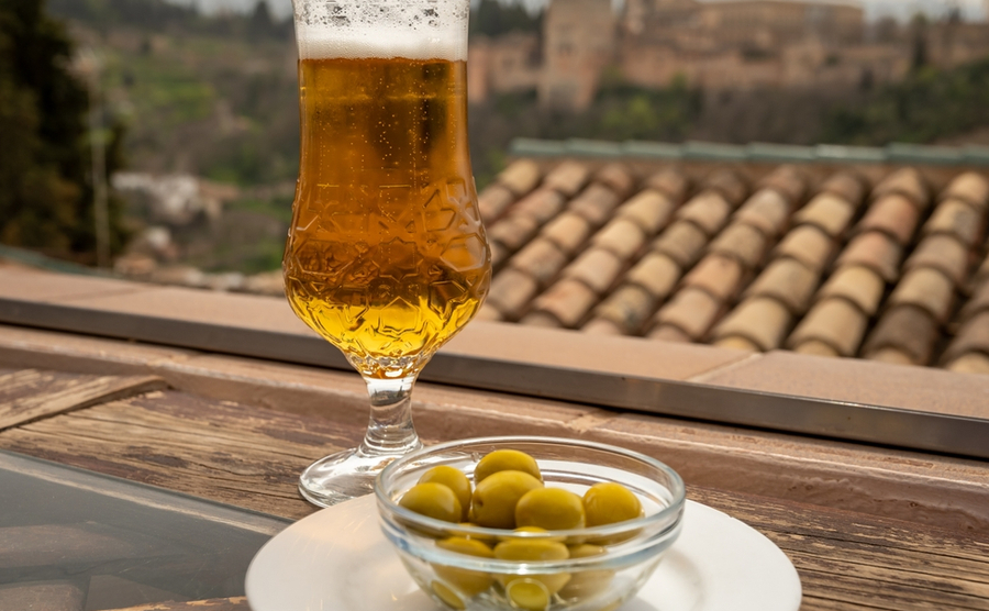 beer and olives