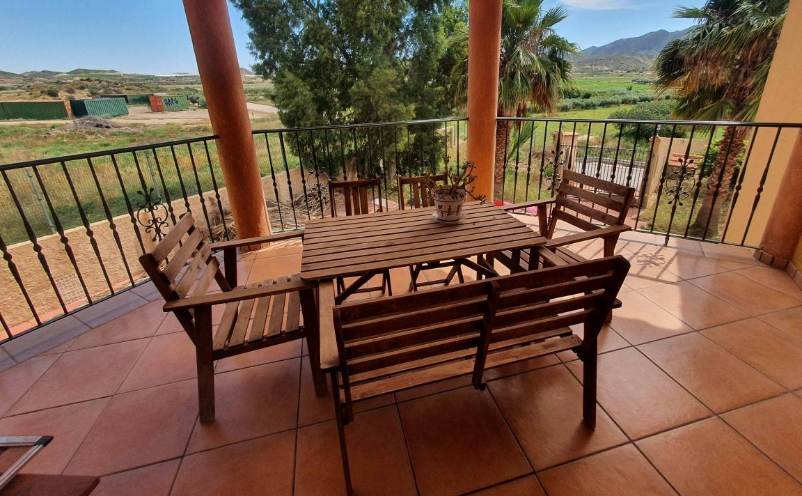 outside dining area. 