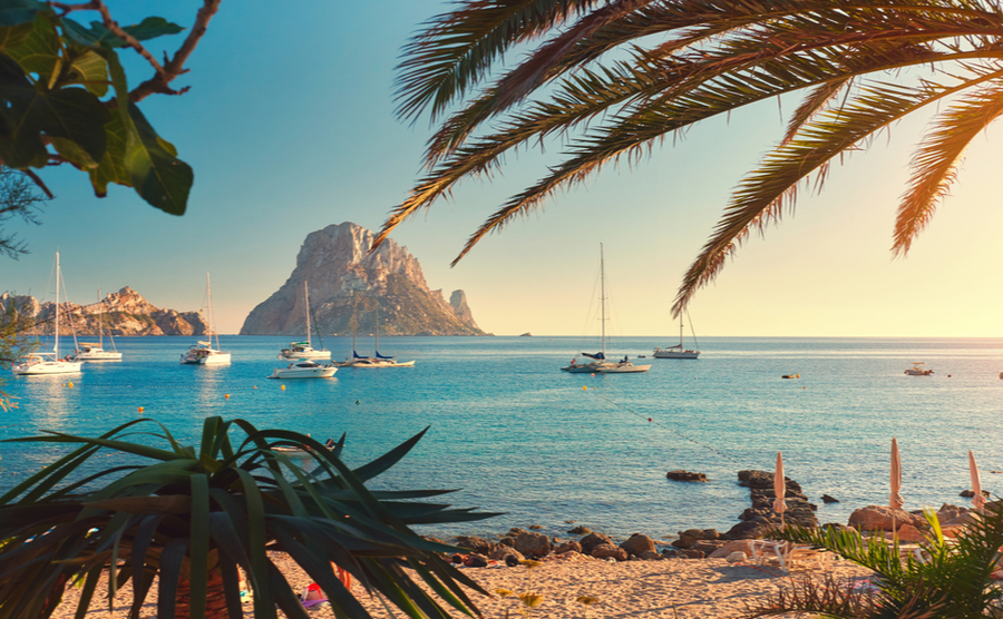 Famous, empty and beautiful Cala d'Hort beach