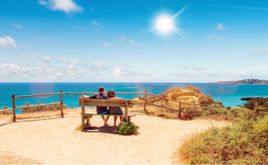 Couple looking at view in Tenerife