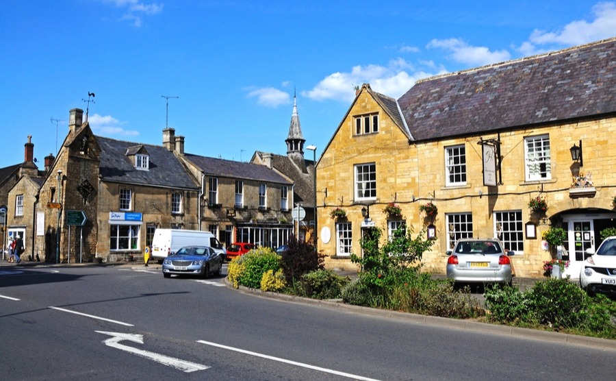 Moreton-in-Marsh has a busy high street with a number of independent shops. It's one of our best places to buy a house in the Cotswolds.