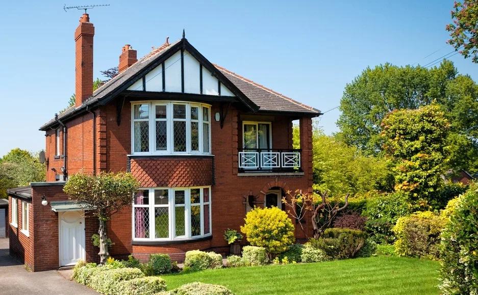 Typical English house with a garden