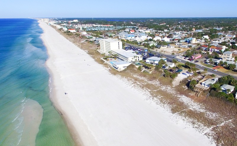Aerial view of Panama City Beach, Florida.