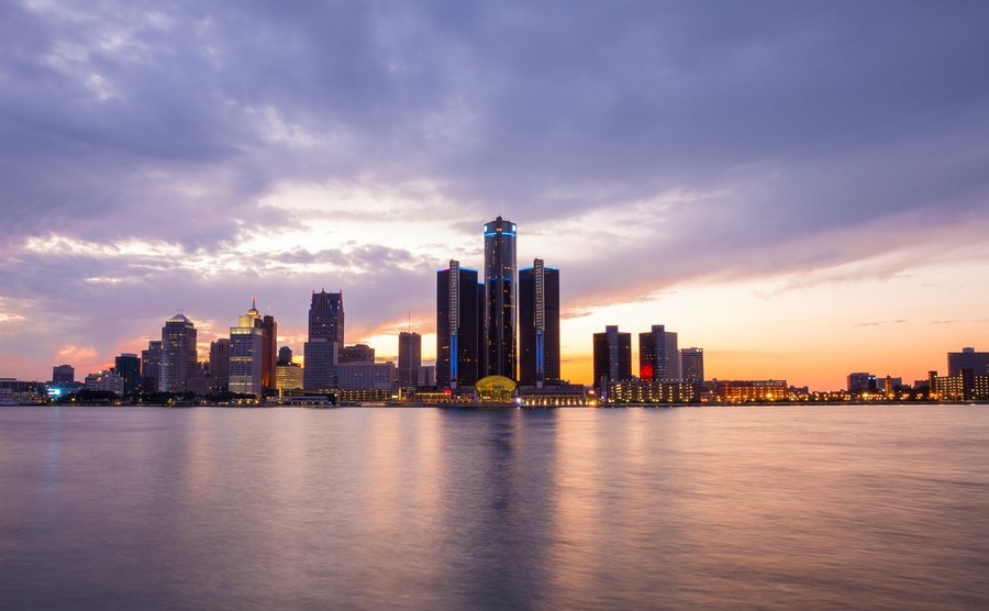 Golden Sunset Detroit River