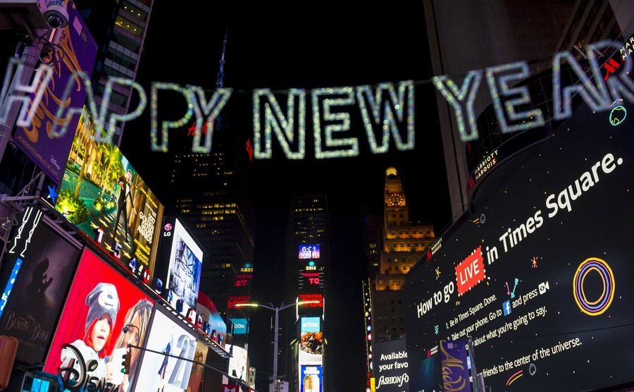 How does America celebrate New Year?