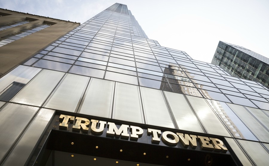 new-york-mar-27-2016-low-angle-of-the-gold-facade-of-trump-tower-the-68-story-skyscraper-home-to-trump-organization-political-headquarters-luxury-offices-and-residences-manhattan-march-27-2016